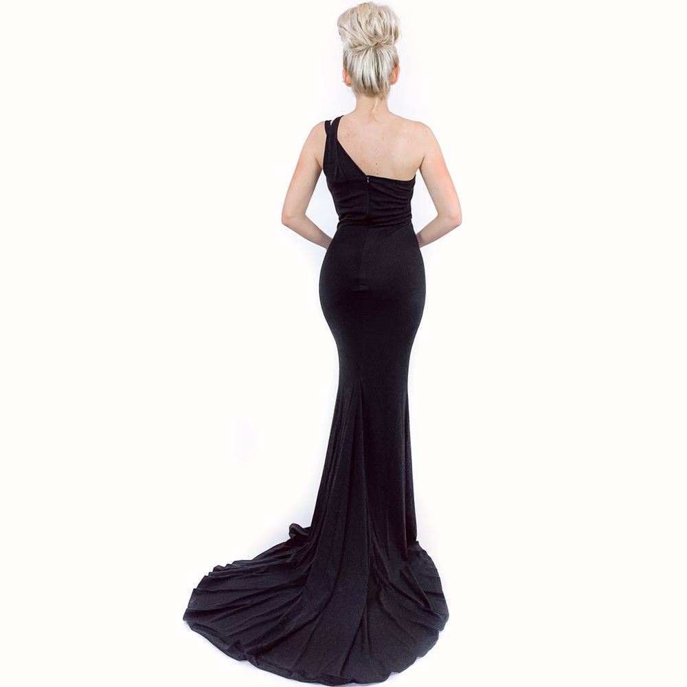 Black Fitted Pageant Evening Gown Prom Dress - Picture 4 of 8